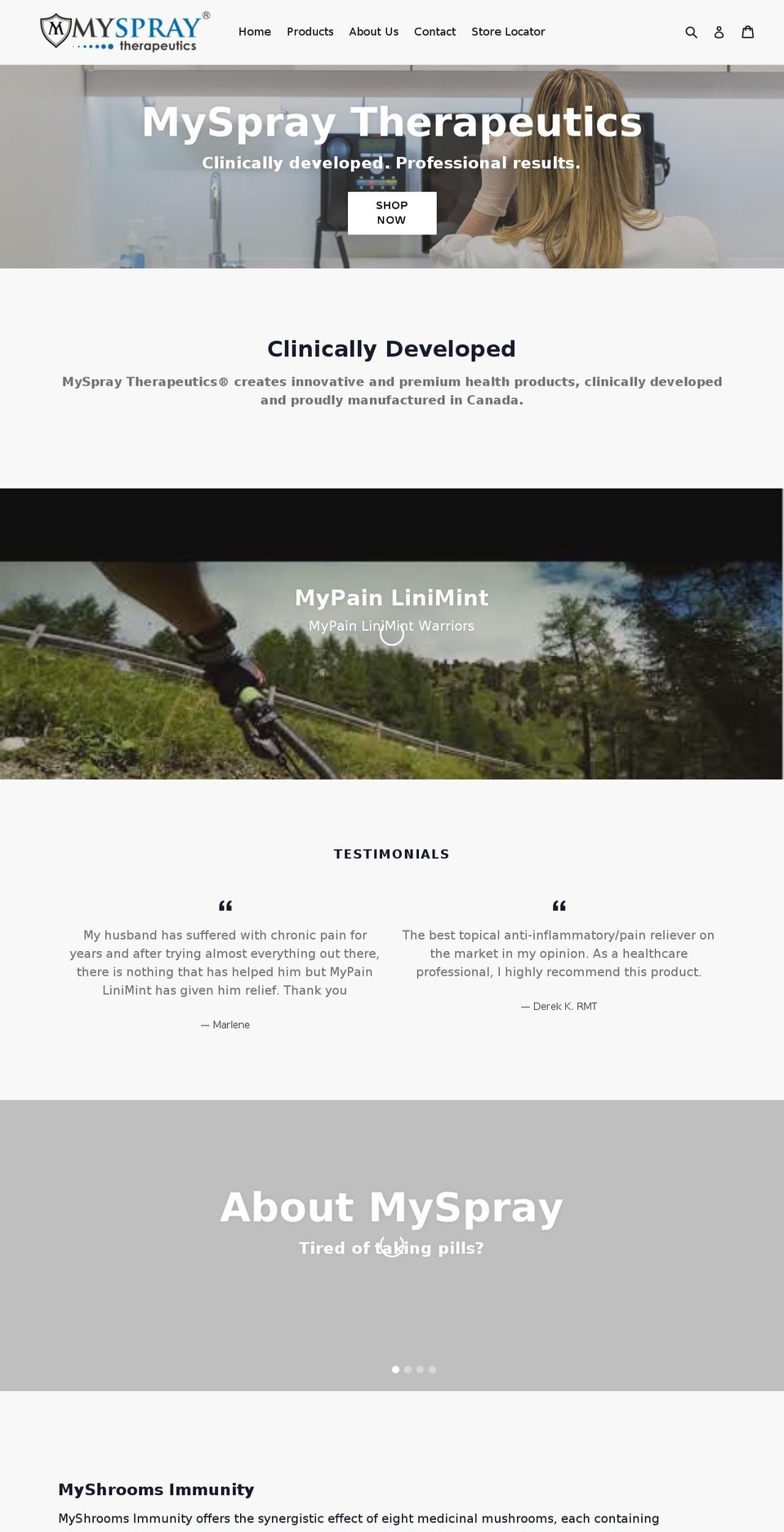 myspray.org shopify website screenshot