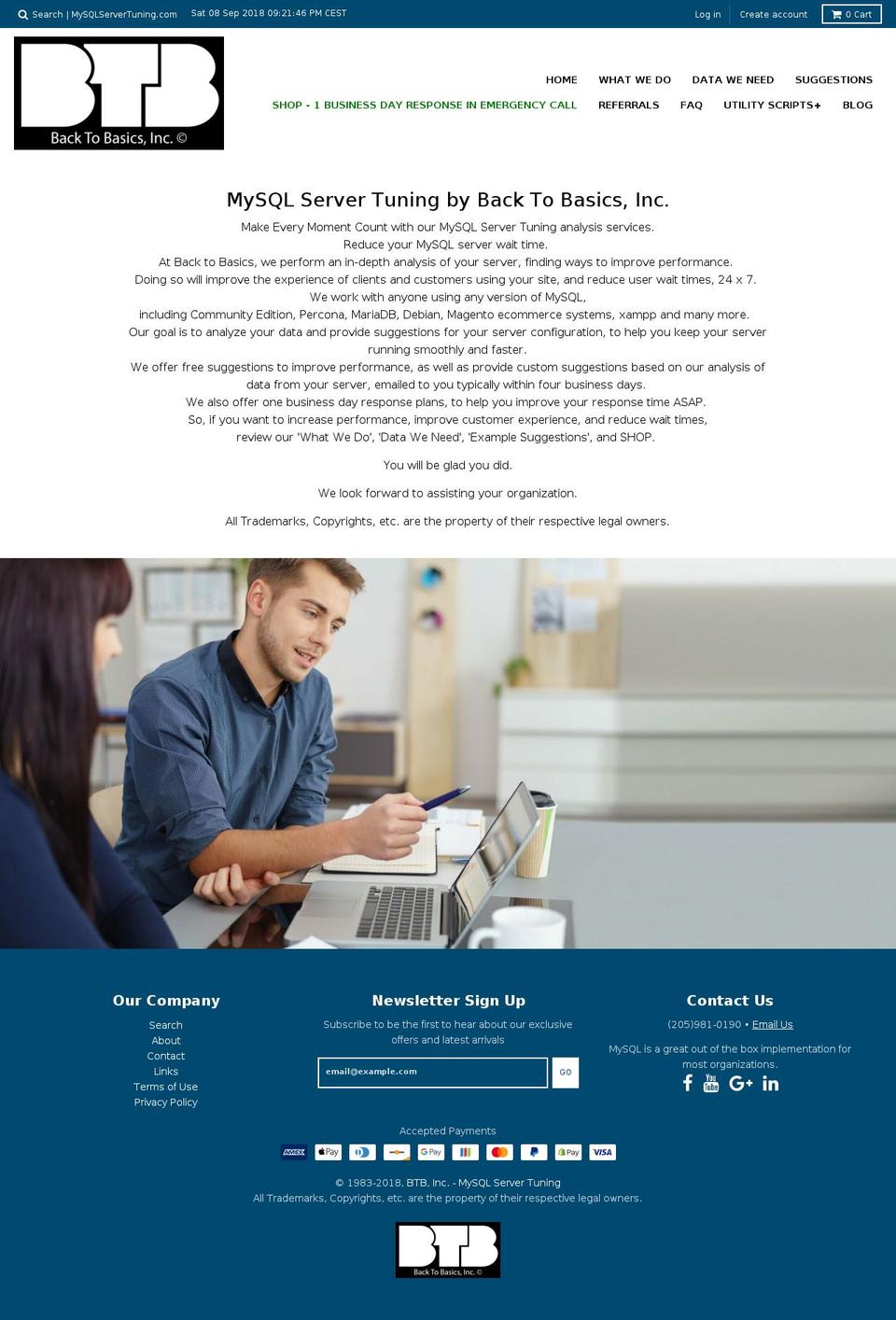 MySQL x Ecart Shopify theme site example mysqltuning.com