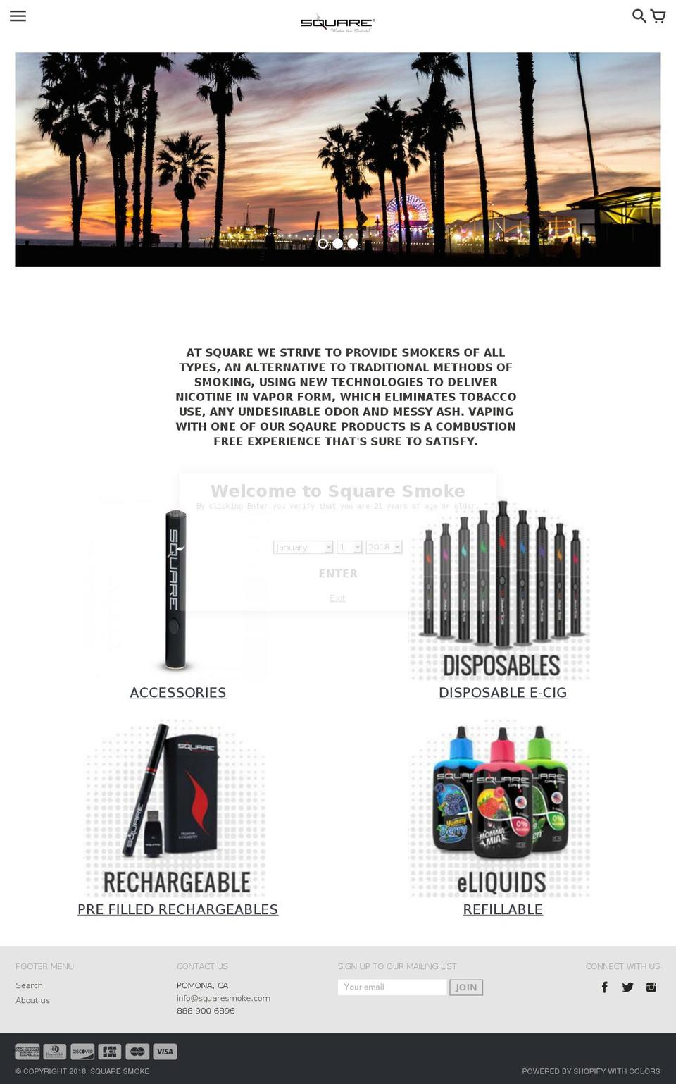 mysquaresmoke.com — Shopify storefront screenshot