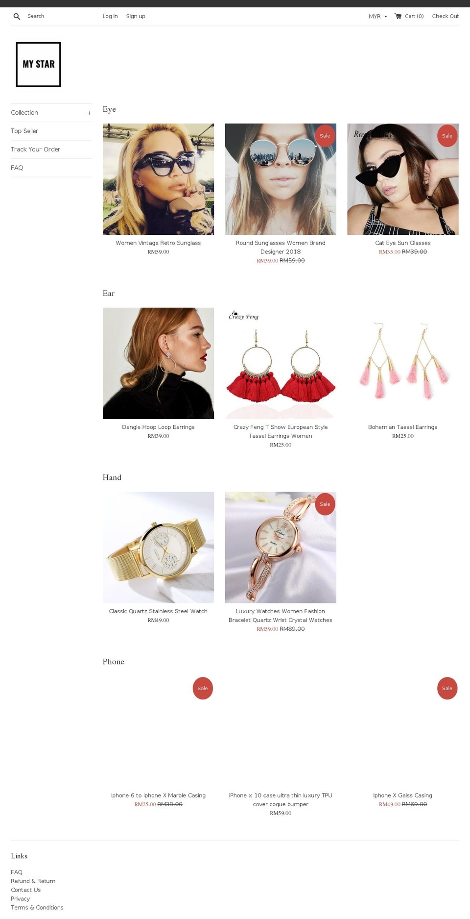 mystar93.com — Shopify storefront screenshot