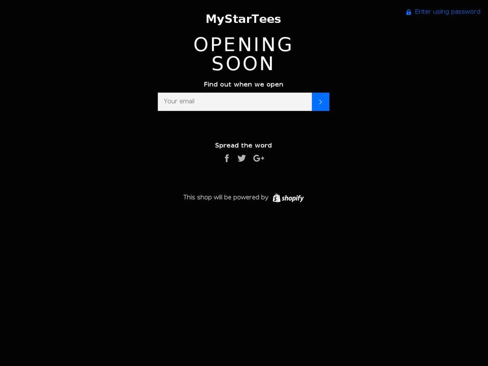 mystartees.com shopify website screenshot