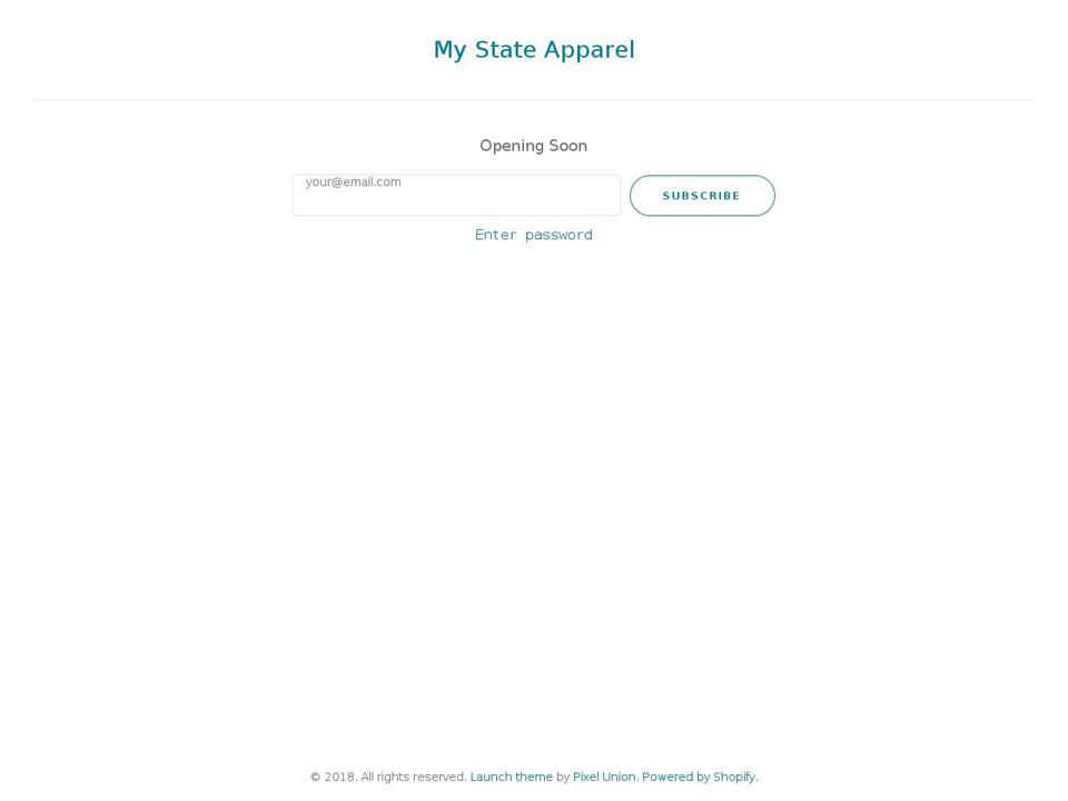 mystateapparel.com — Shopify storefront screenshot