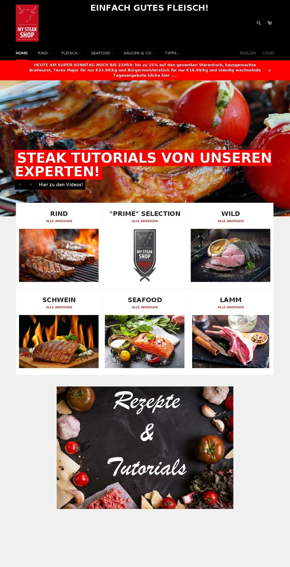 mysteakshop.de shopify website screenshot