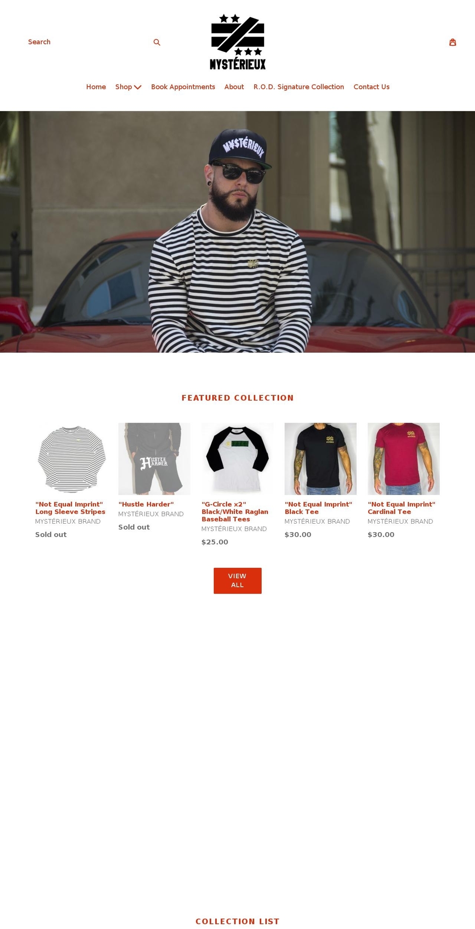 mysterieuxbrand.com shopify website screenshot