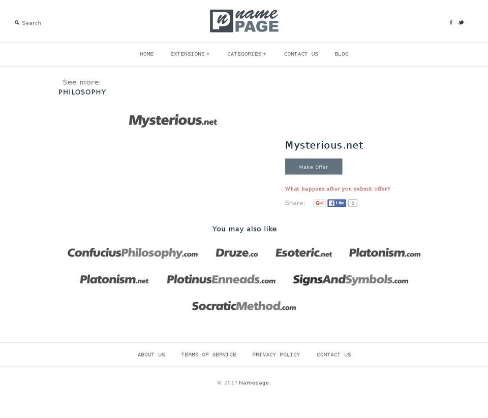 mysterious.net shopify website screenshot