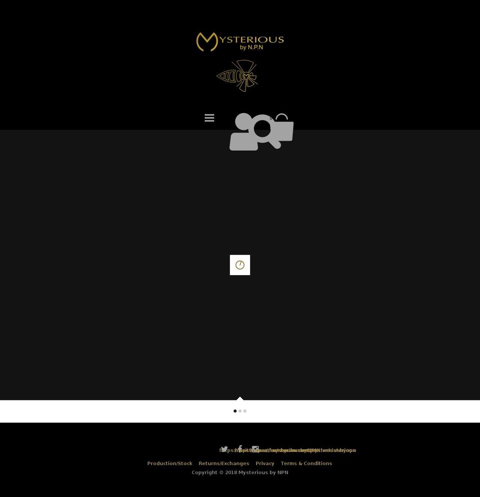 mysteriousbynpn.com shopify website screenshot