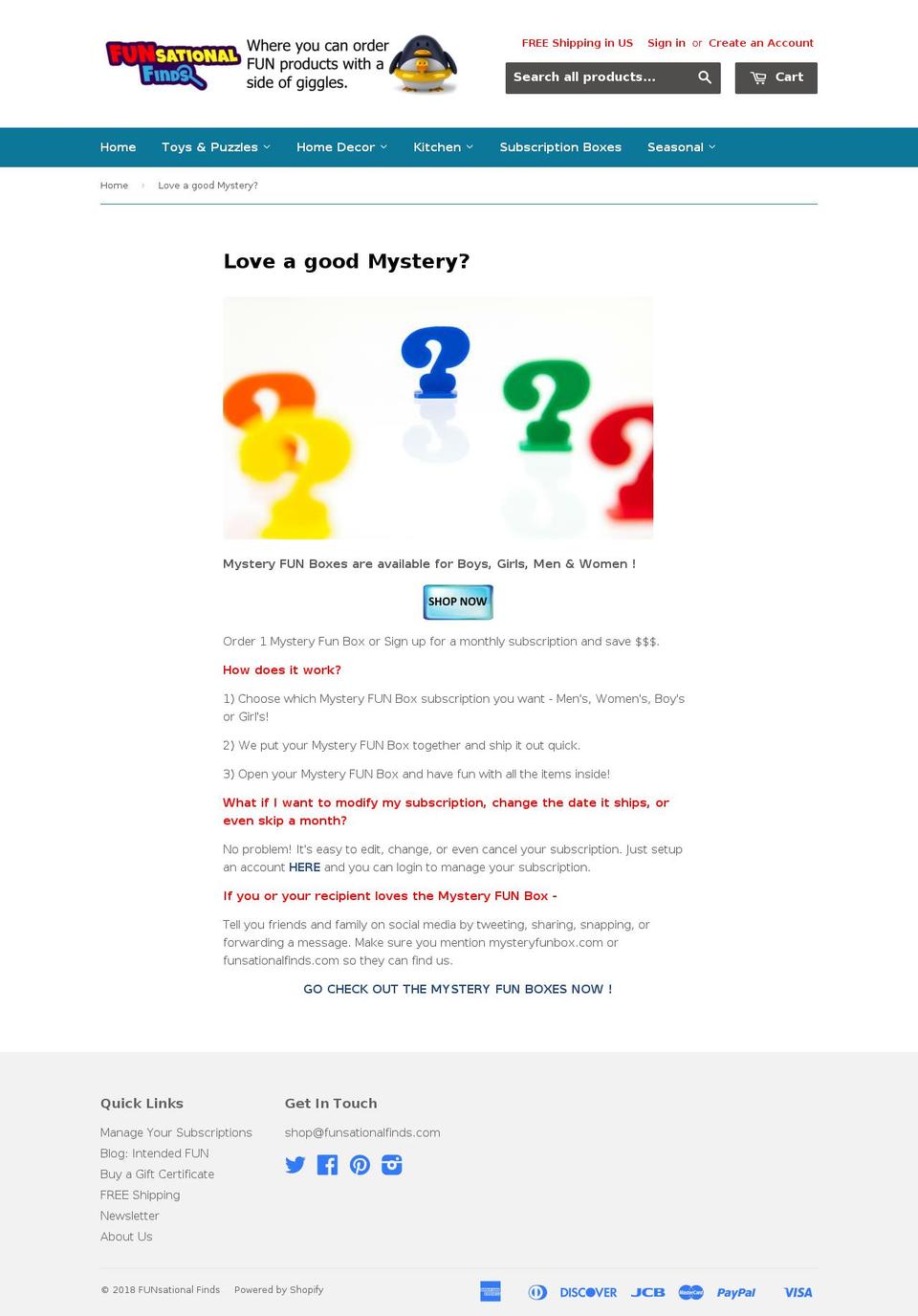 mysteryfunbox.com — Shopify storefront screenshot