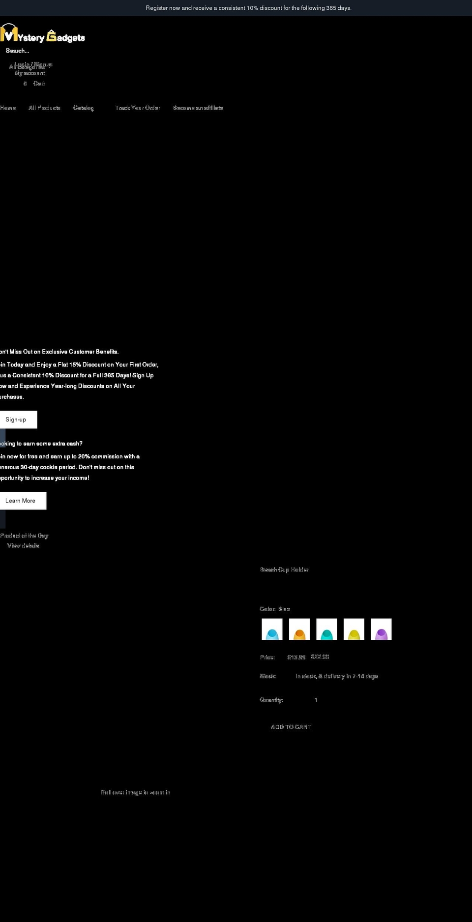 mysterygadgets.com shopify website screenshot