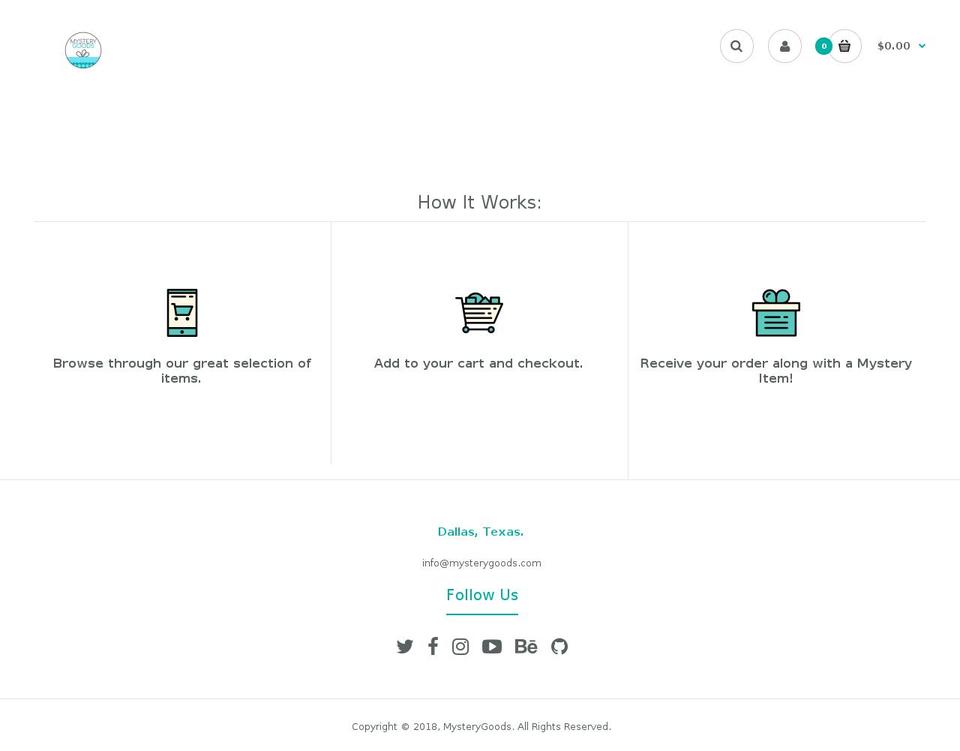 Wookie Shopify theme site example mysterygoods.com