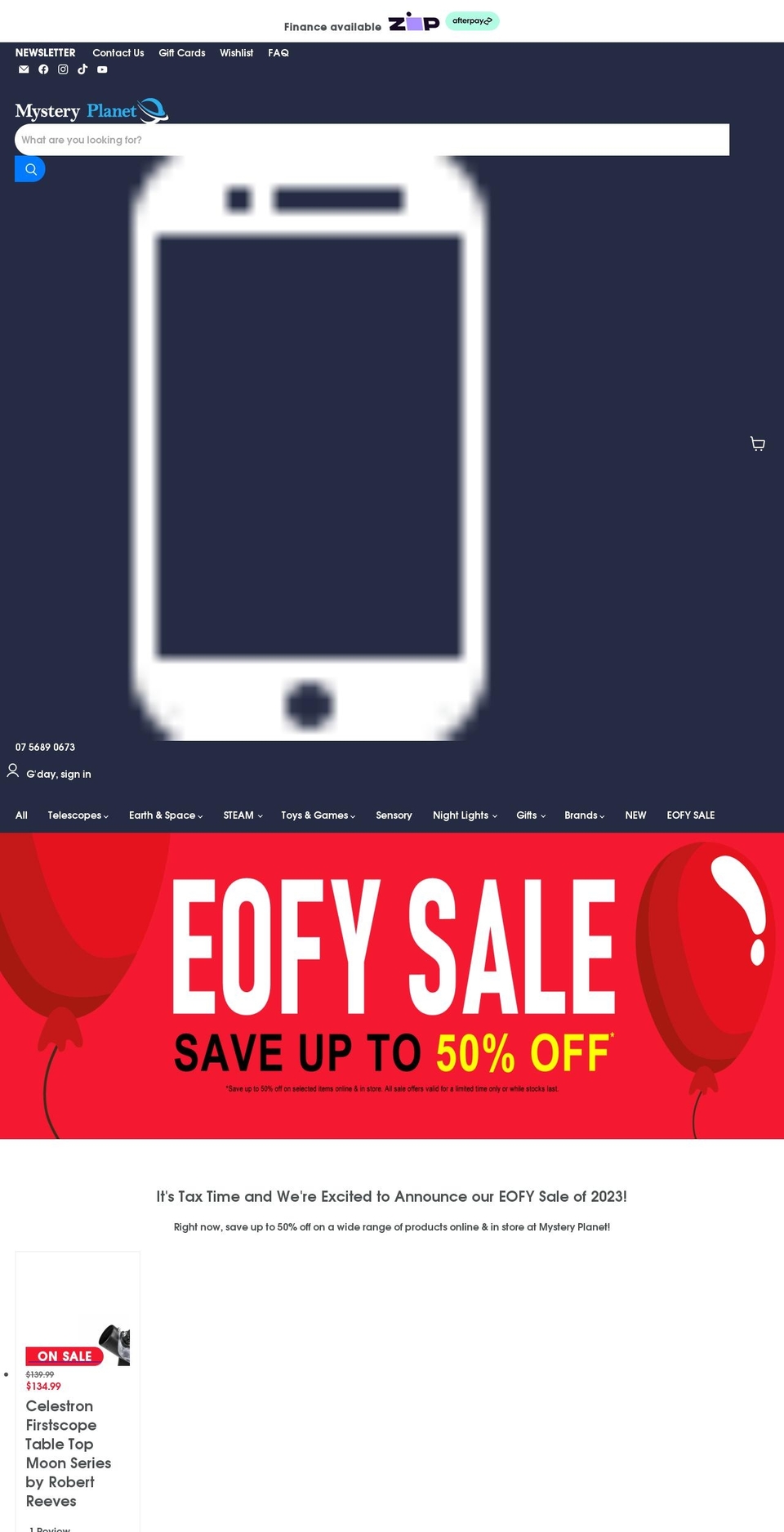 mysteryplanet.com.au shopify website screenshot