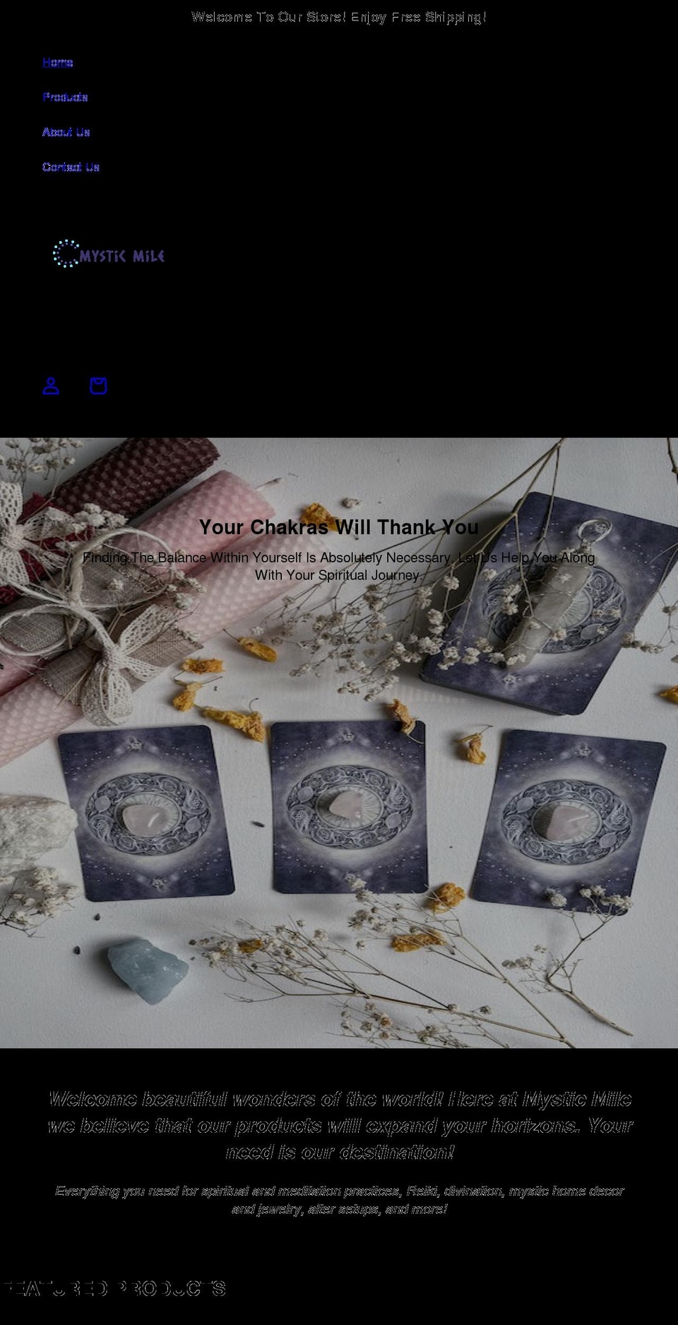 mystic-mile.com shopify website screenshot
