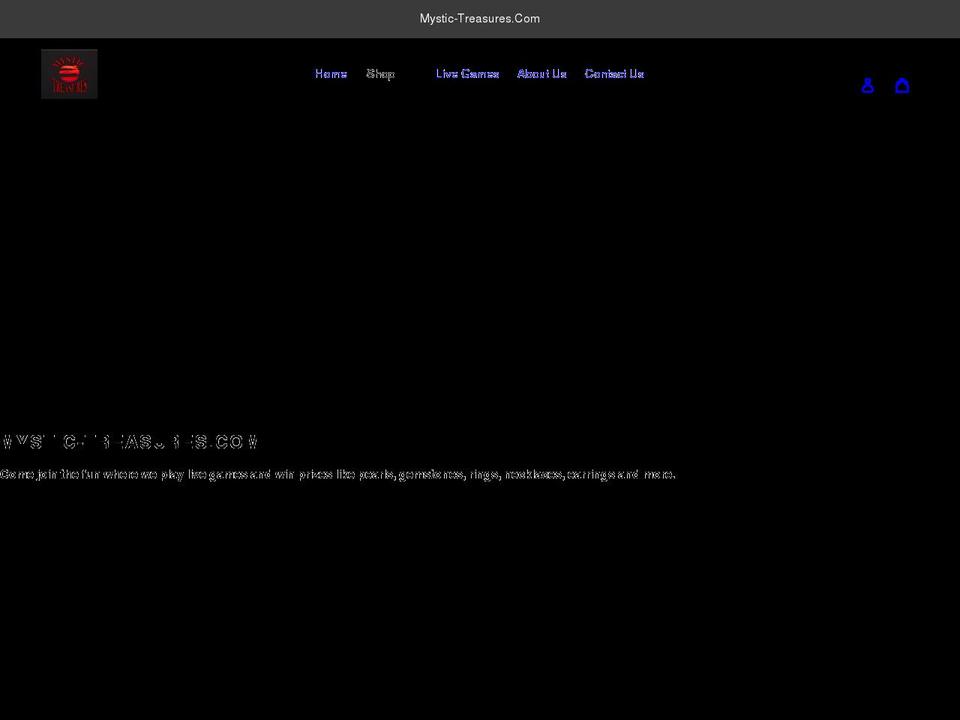 mystic-treasures.com shopify website screenshot