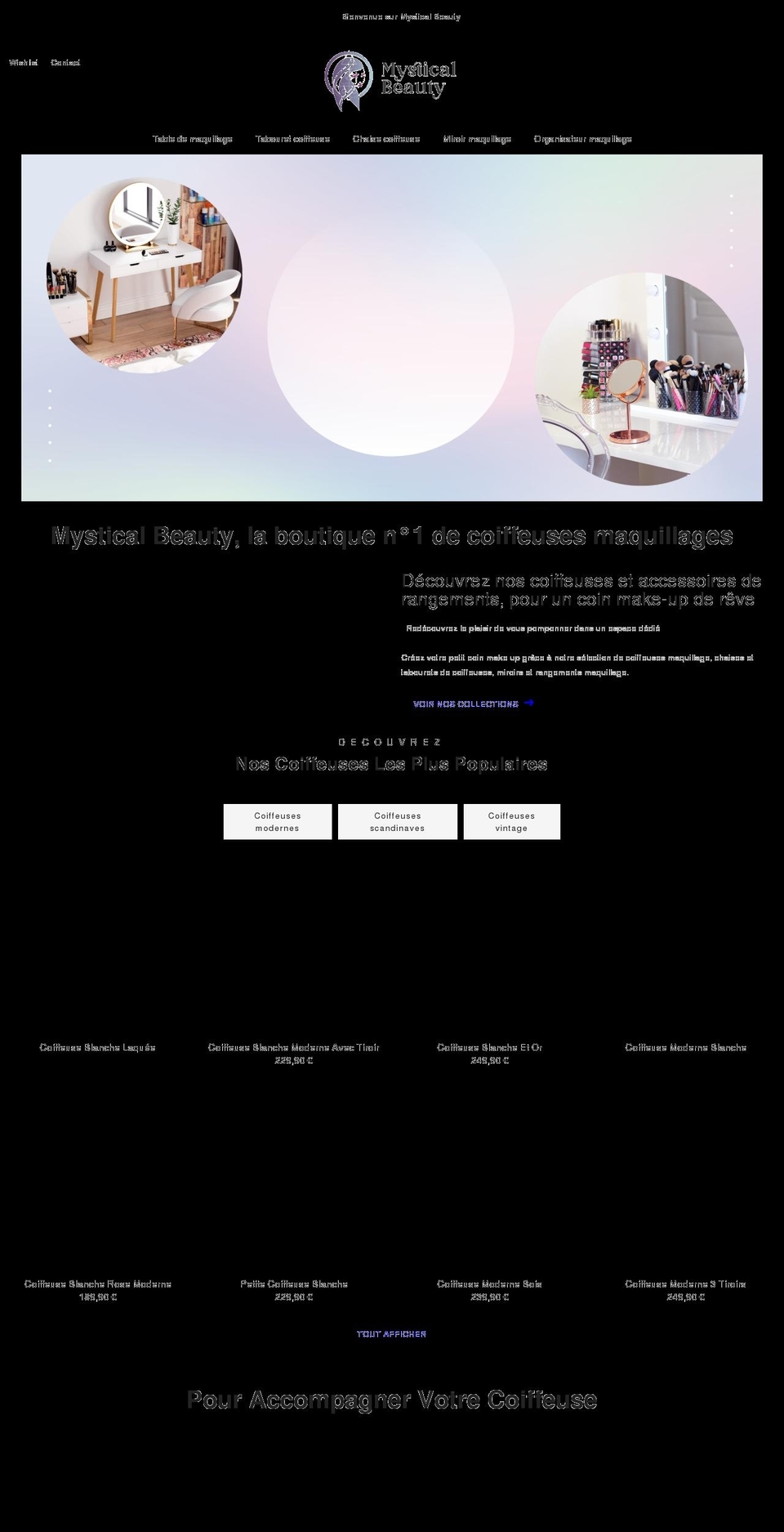 mystical-beauty.com shopify website screenshot