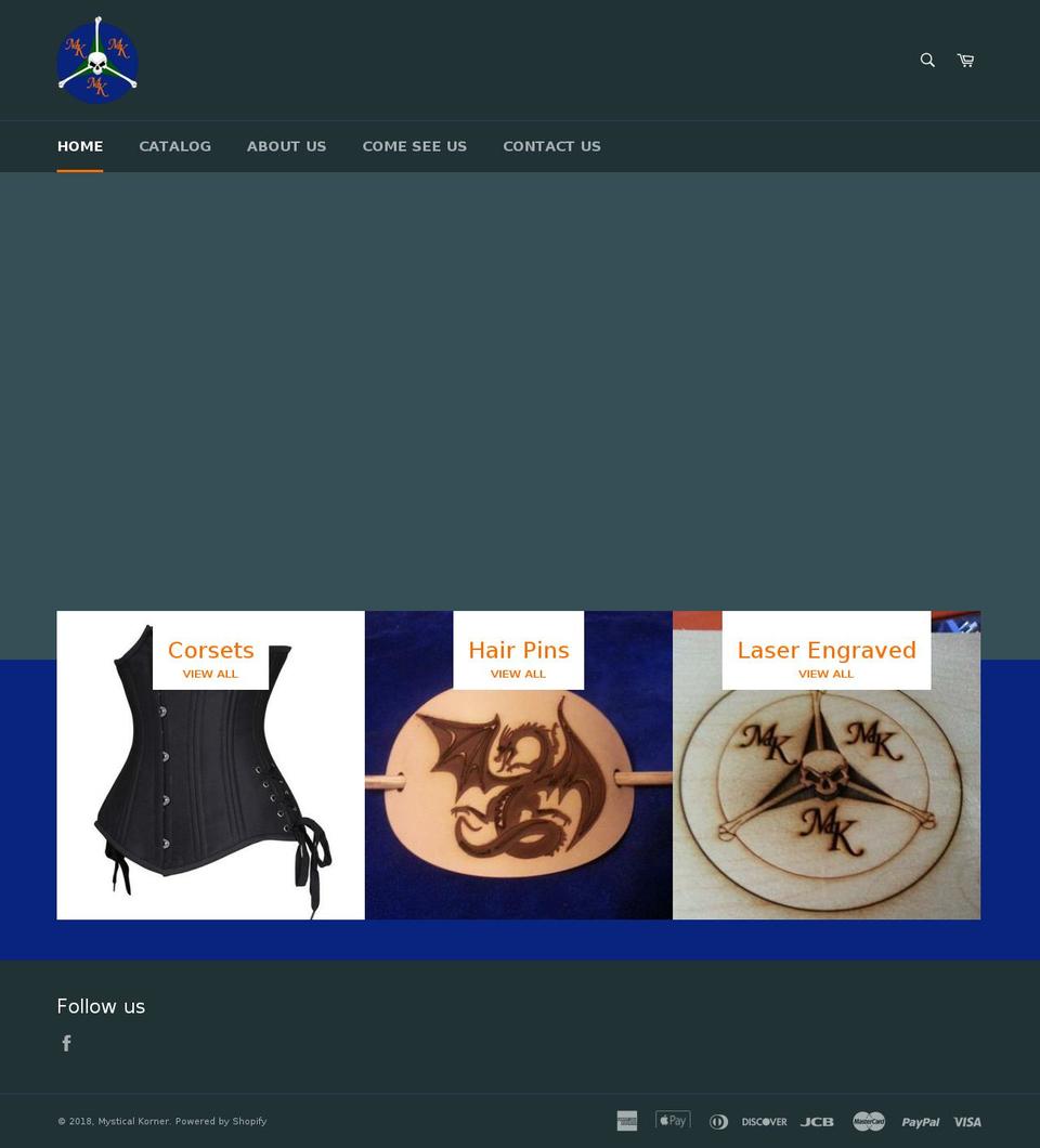 mysticalkorner.com — Shopify storefront screenshot