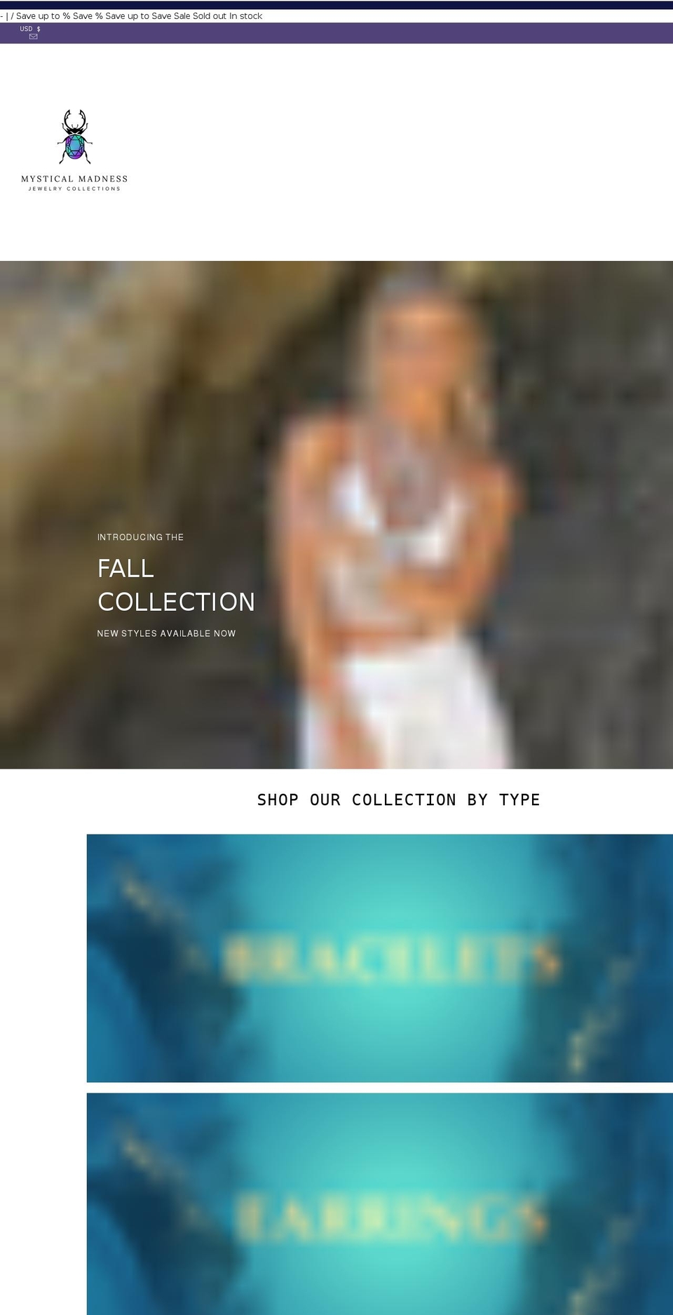 Ecomm performance v Shopify theme site example mysticalmadnessjewelry.com