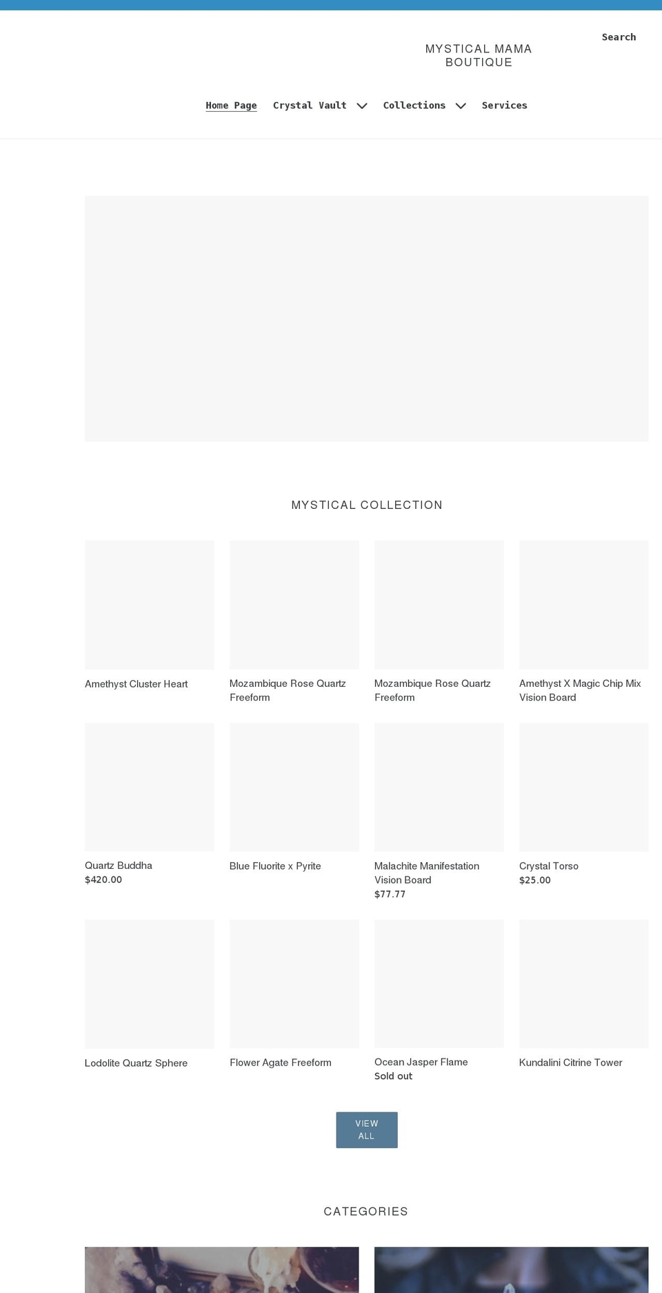 mysticalmamaboutique.com shopify website screenshot