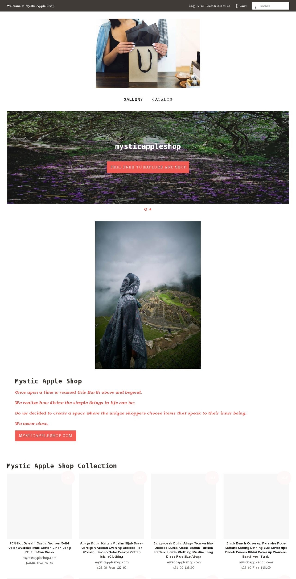 mysticappleshop.com shopify website screenshot