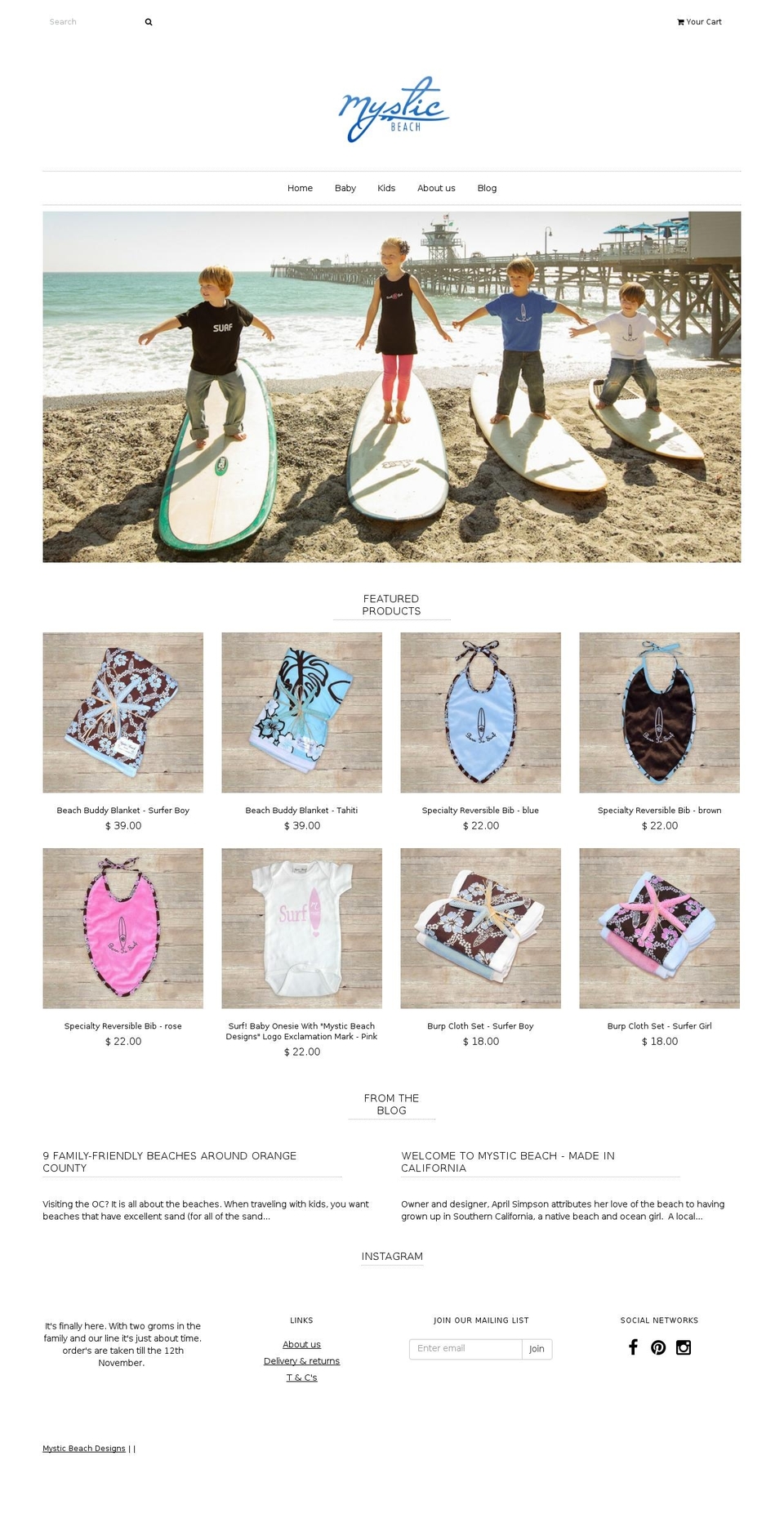 mysticbeachdesigns.com shopify website screenshot