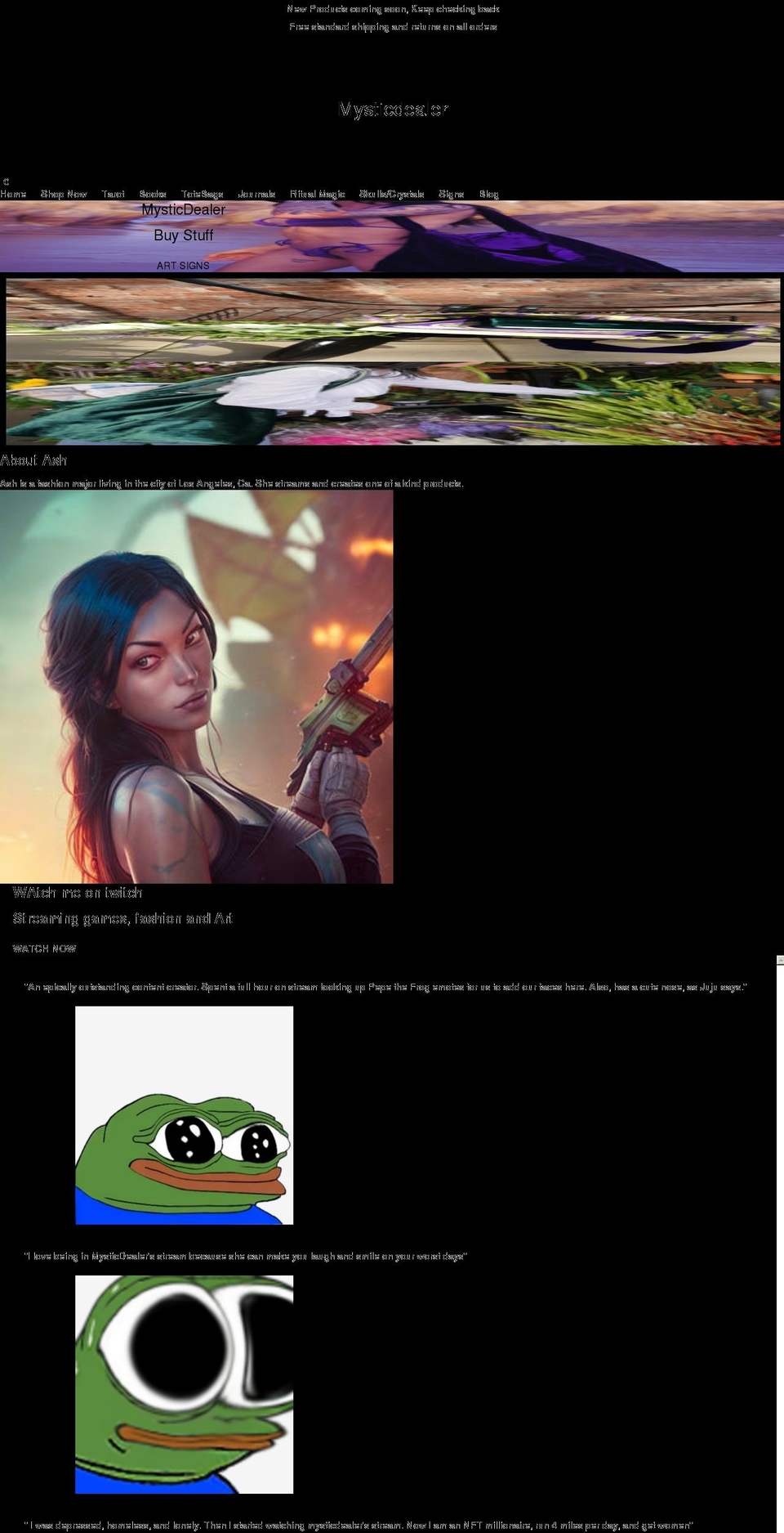 mysticdealer.com shopify website screenshot