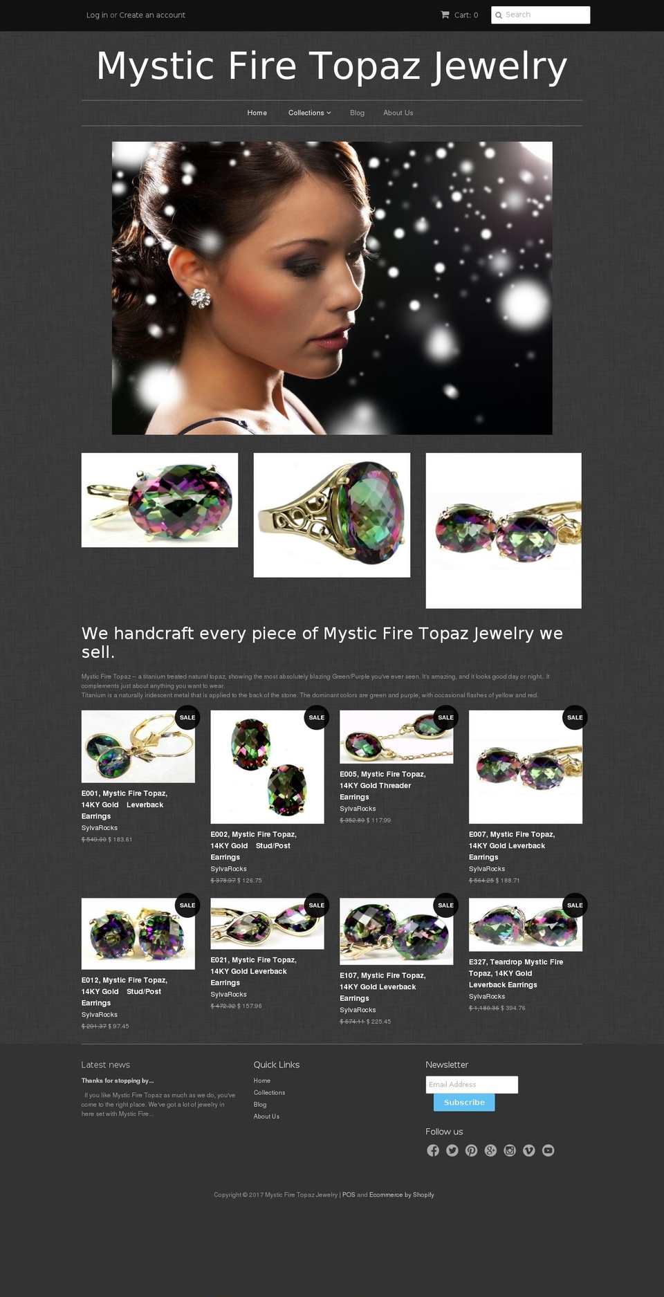 mysticfiretopaz.net shopify website screenshot