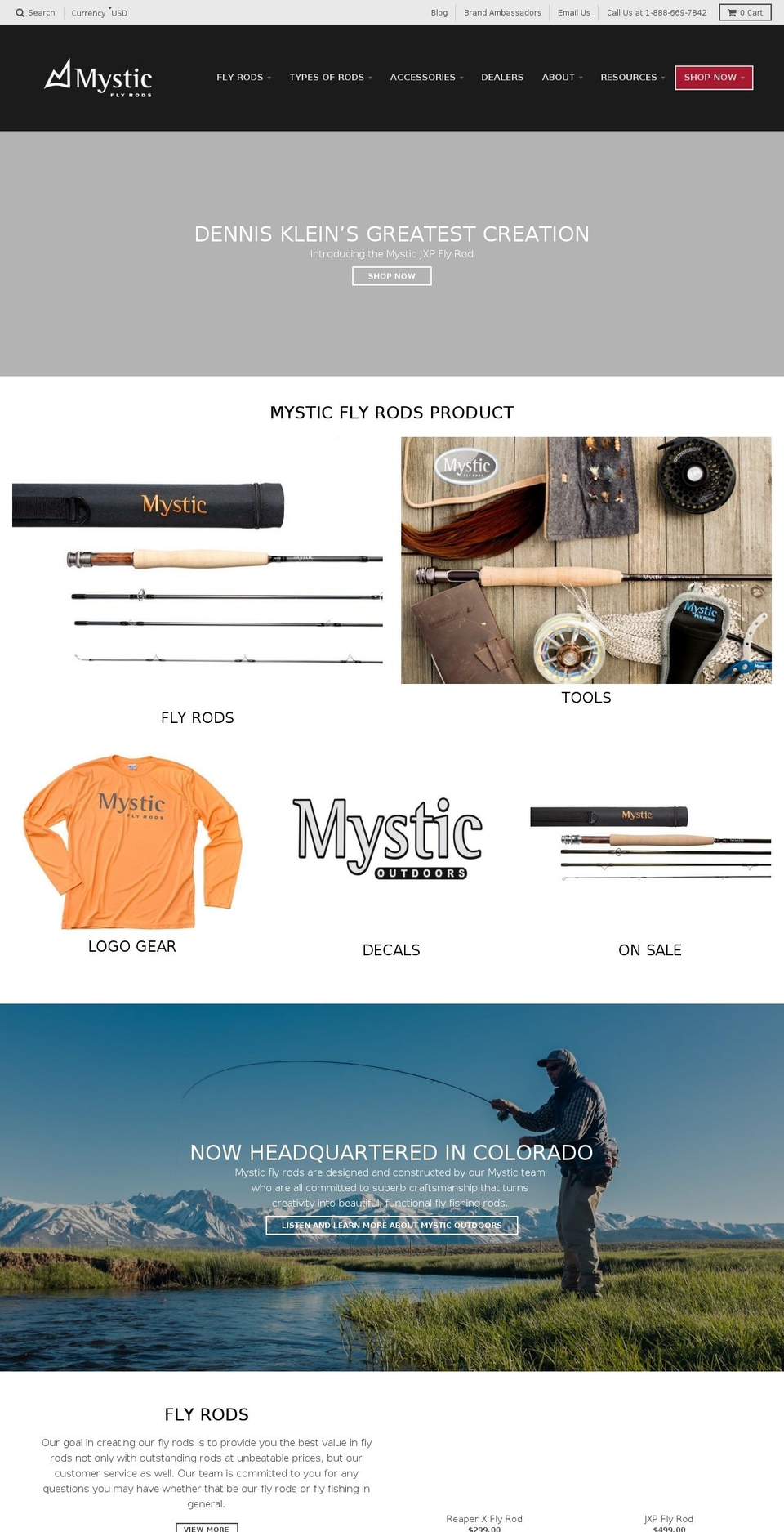 mysticflyrod.com — Shopify storefront screenshot