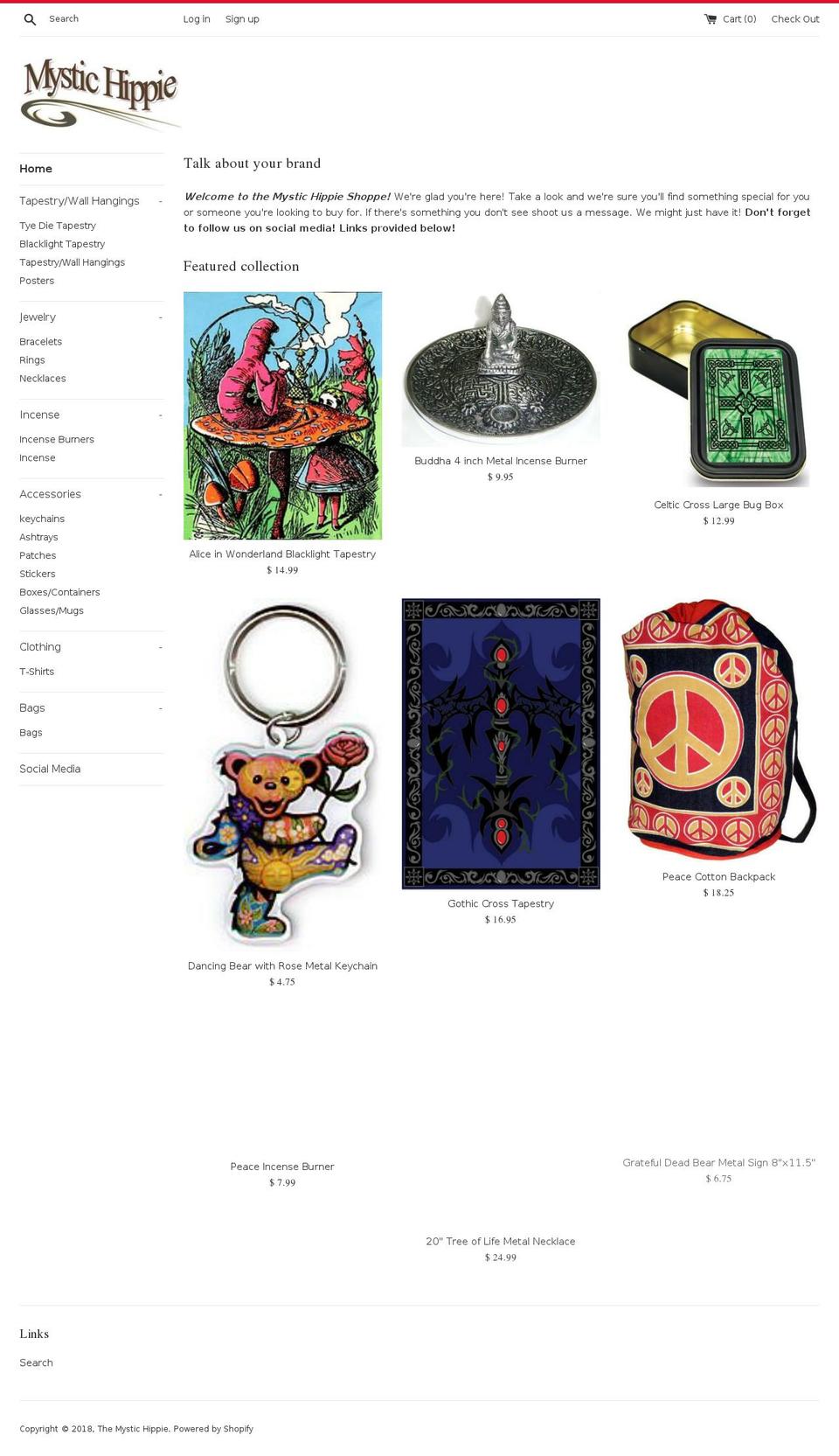 mystichippie.com shopify website screenshot