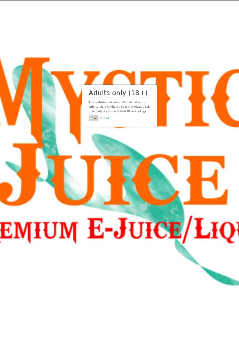 mysticjuiceusa.com shopify website screenshot