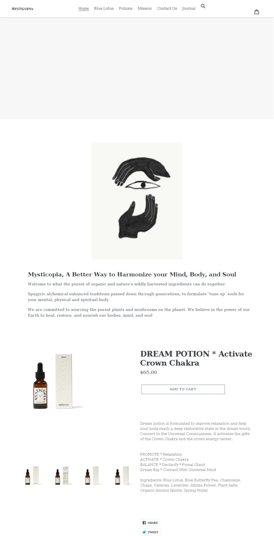 mysticopia.com shopify website screenshot