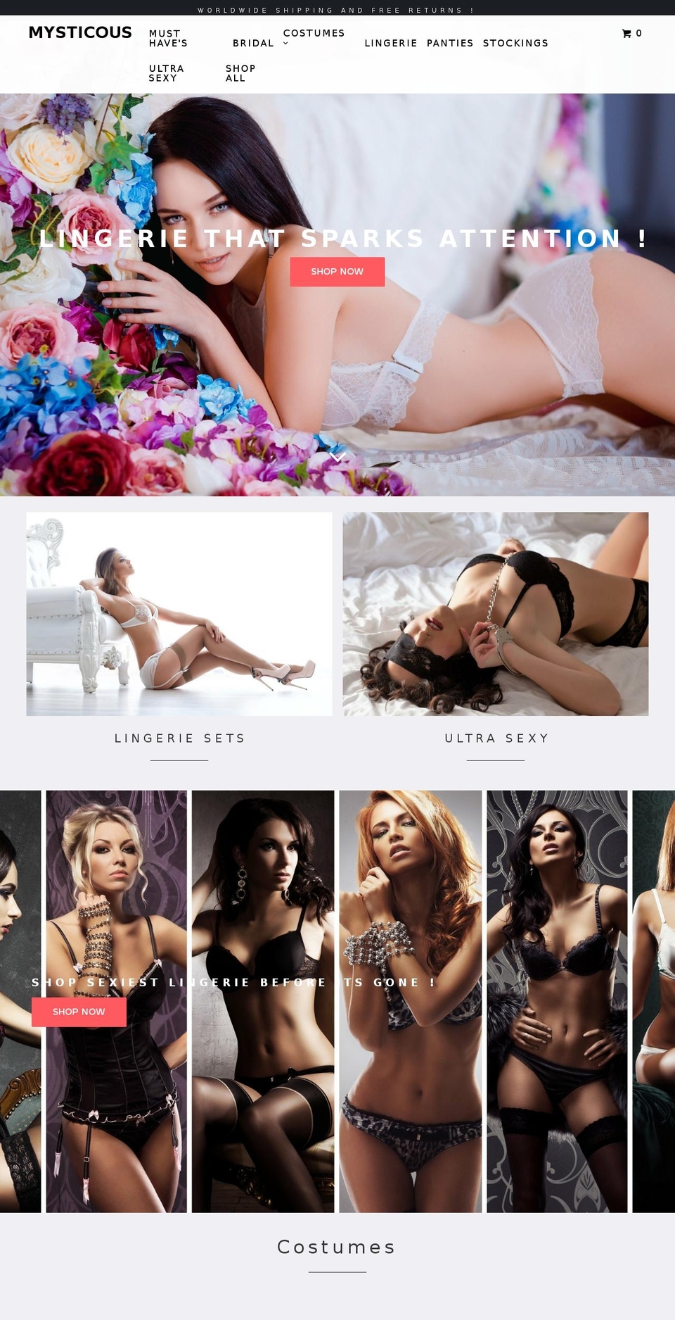 mysticous.com — Shopify storefront screenshot