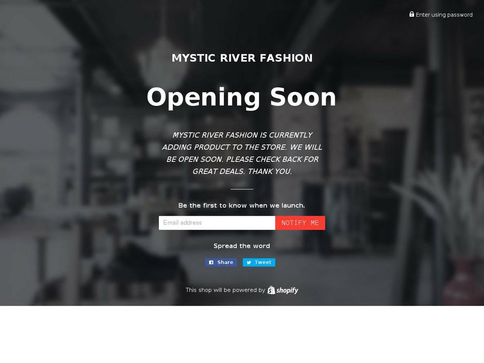 mysticriverfashion.com — Shopify storefront screenshot