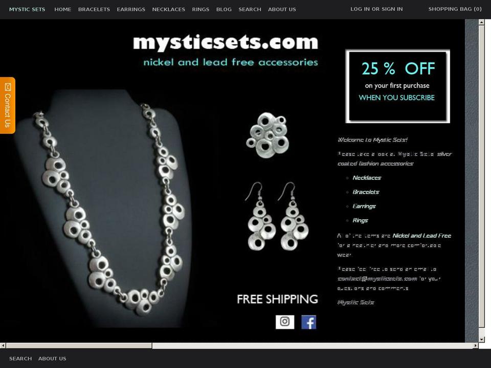 mysticsets.com — Shopify storefront screenshot