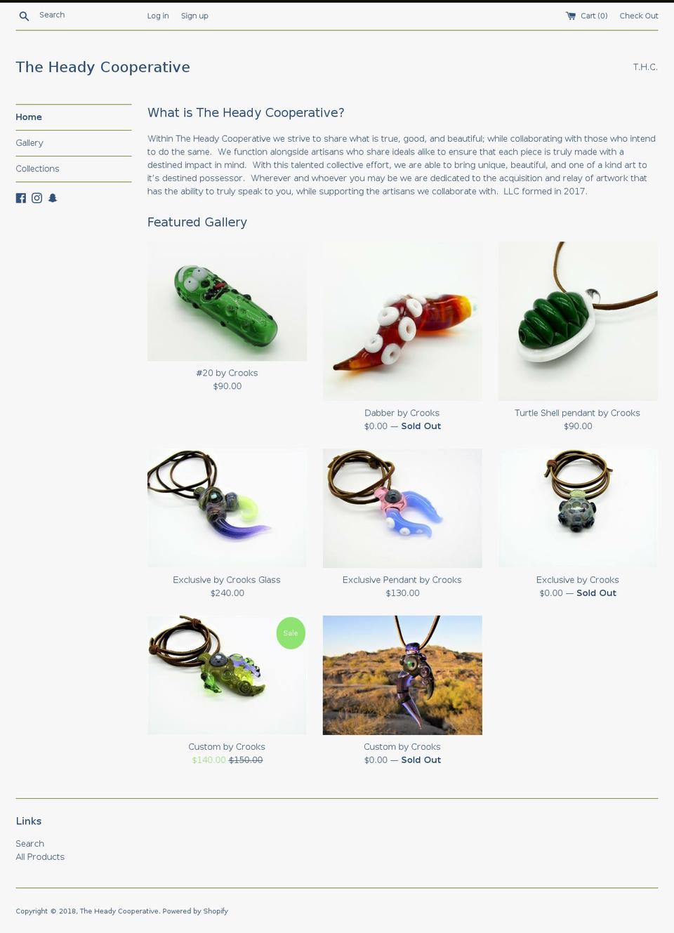 mysticsglassandgold.com — Shopify storefront screenshot