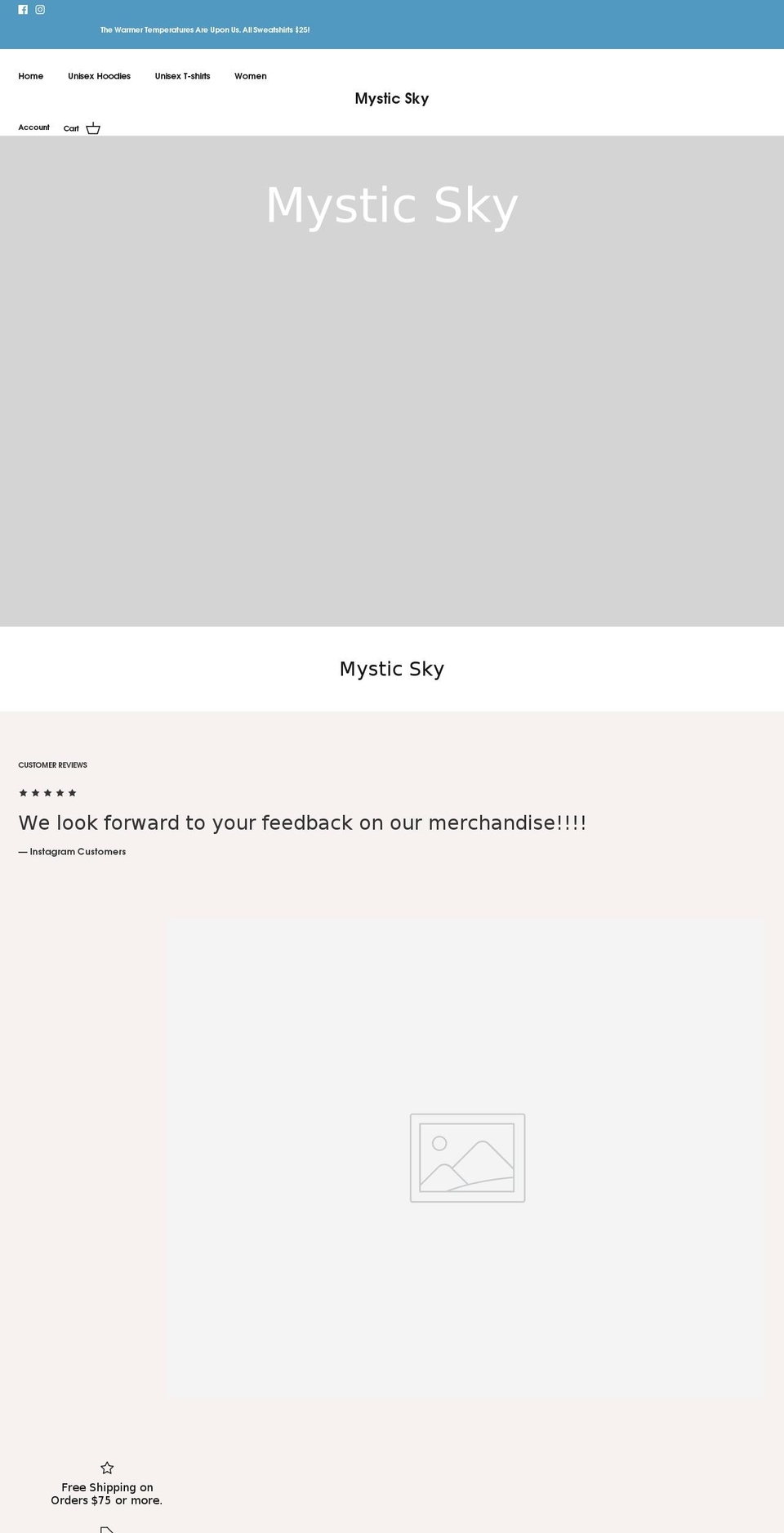 mysticskyga.com — Shopify storefront screenshot