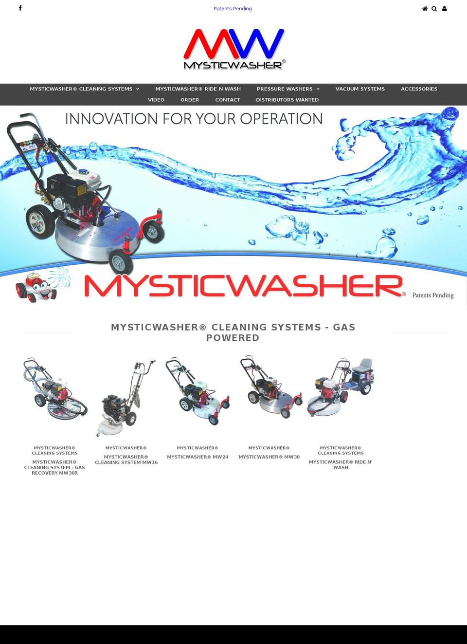 mysticwasher.info shopify website screenshot