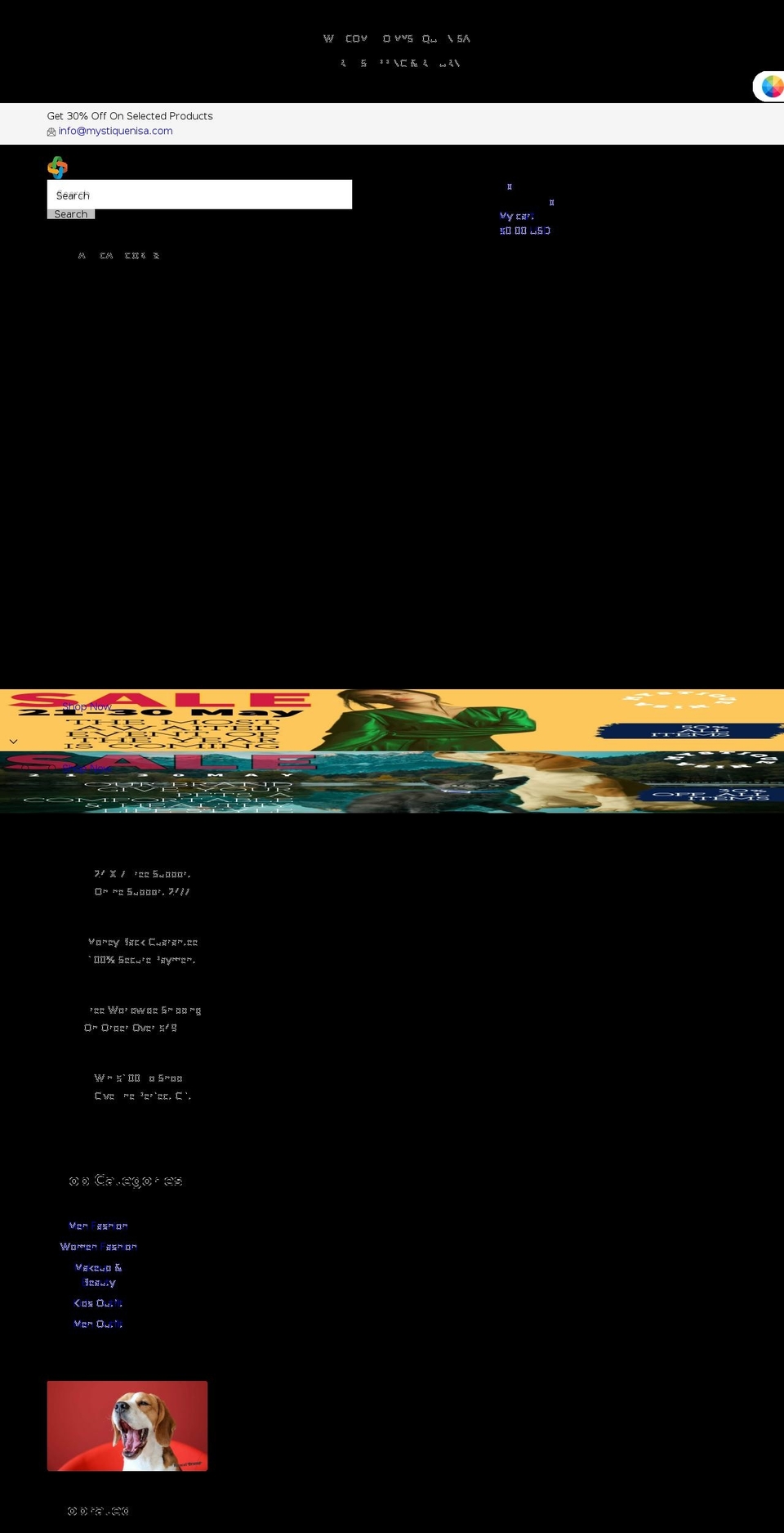 mystiquenisa.com shopify website screenshot