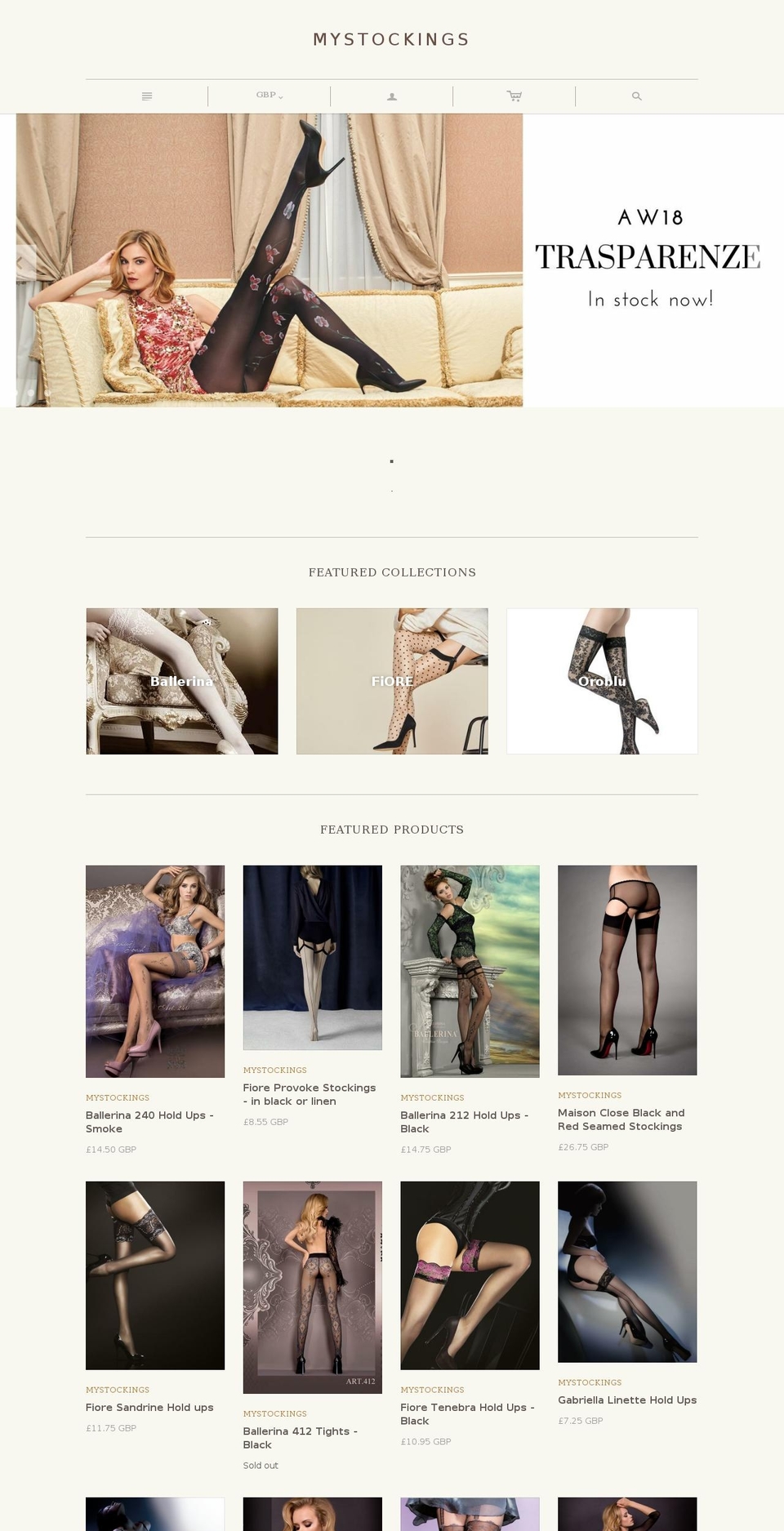 mystockings.co.uk shopify website screenshot