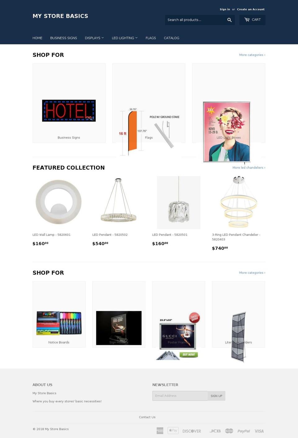 mystorebasics.com — Shopify storefront screenshot