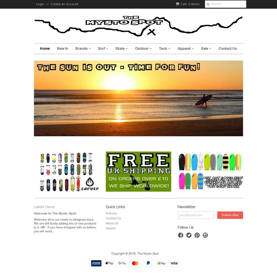 mystospot.com — Shopify storefront screenshot