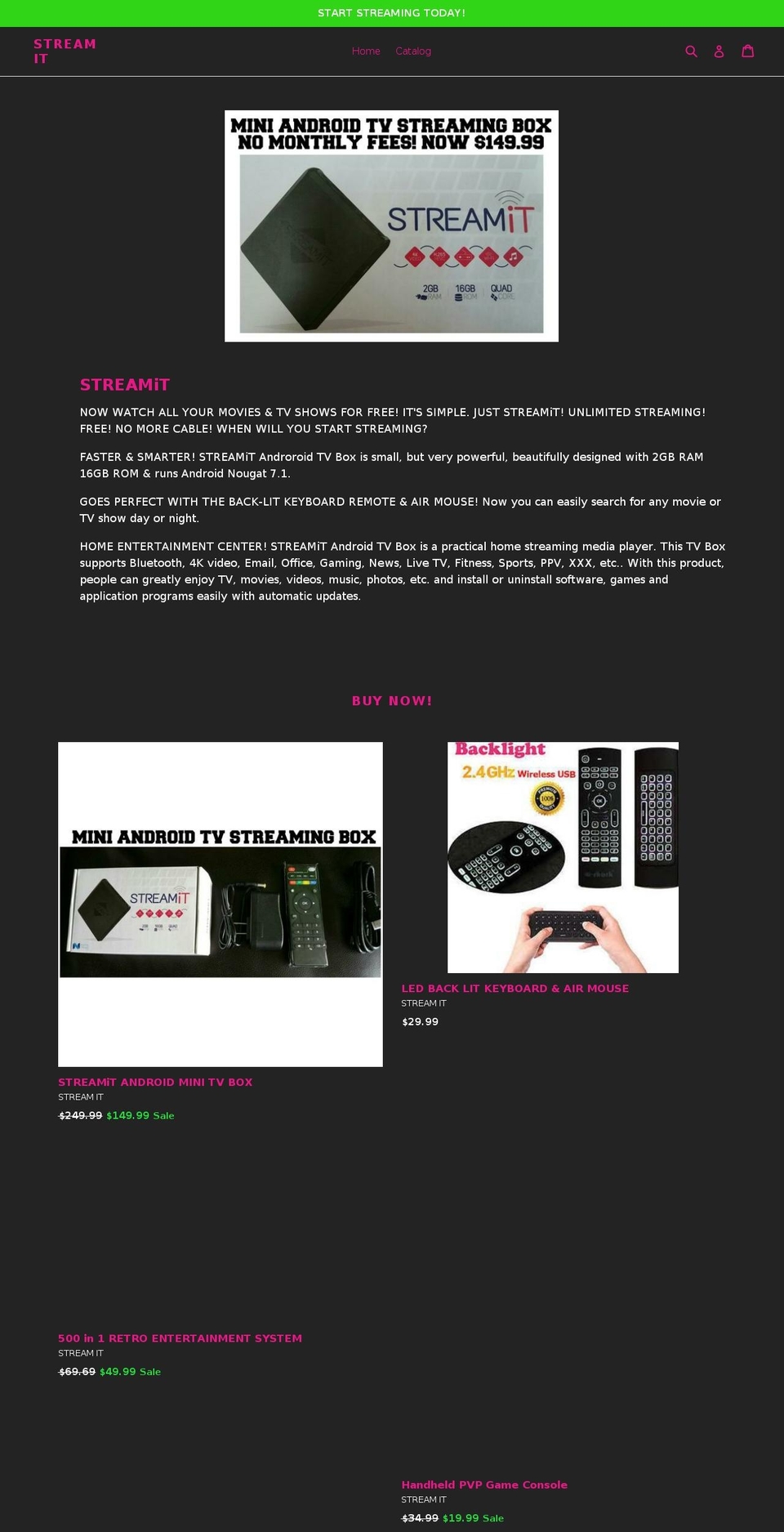 mystreamitbox.com — Shopify storefront screenshot