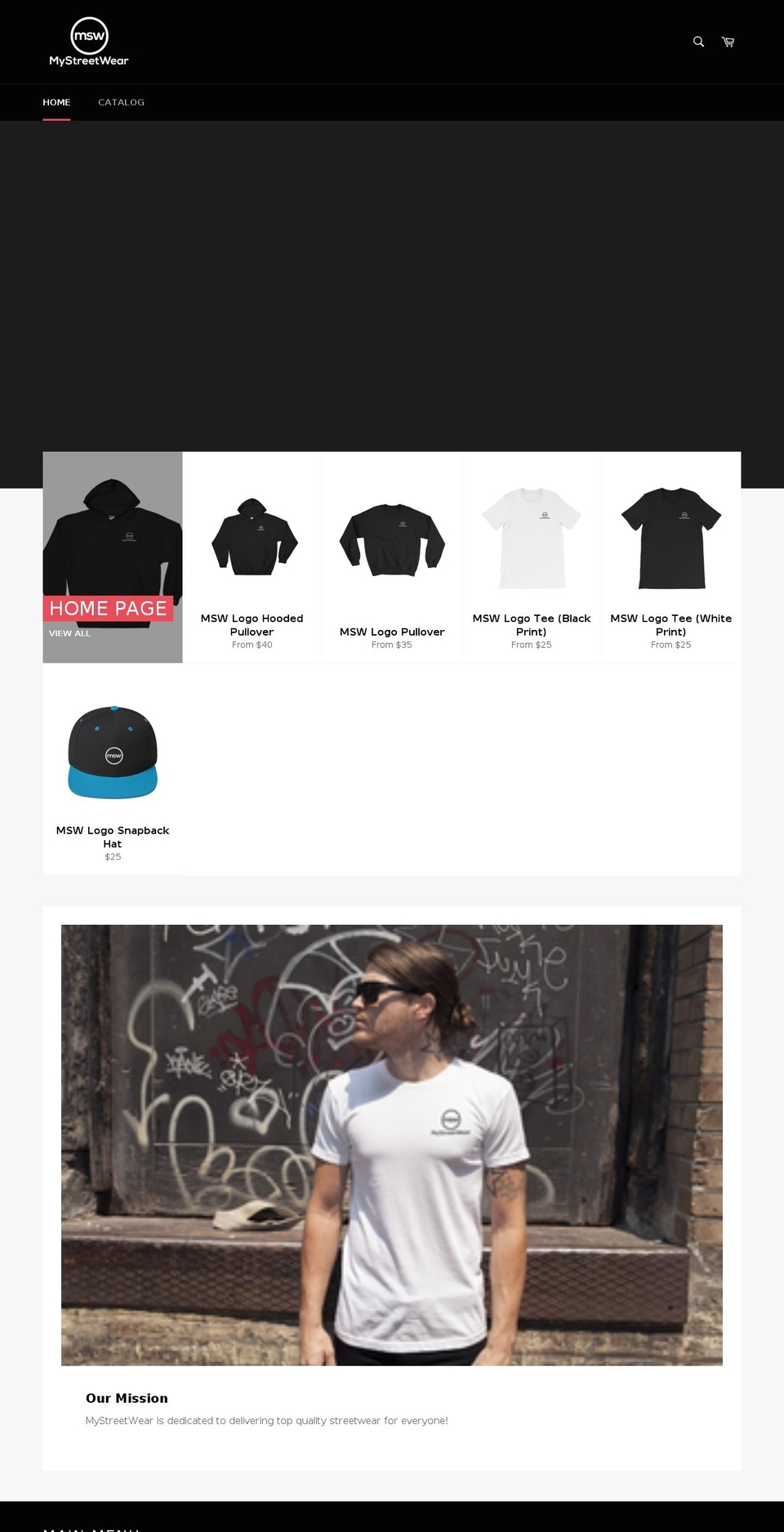 mystreetwearstore.com — Shopify storefront screenshot