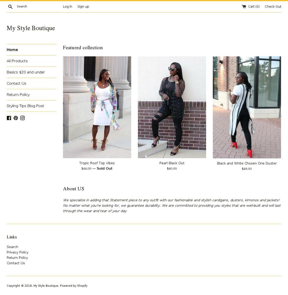 mystyleboutique.net shopify website screenshot