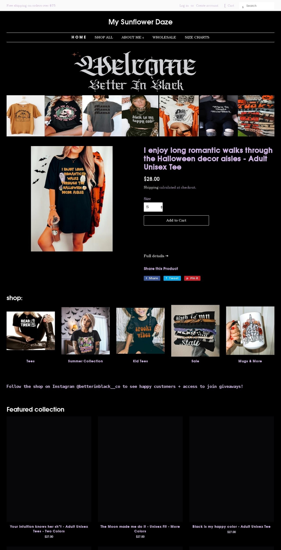 mysunflowerdaze.com shopify website screenshot