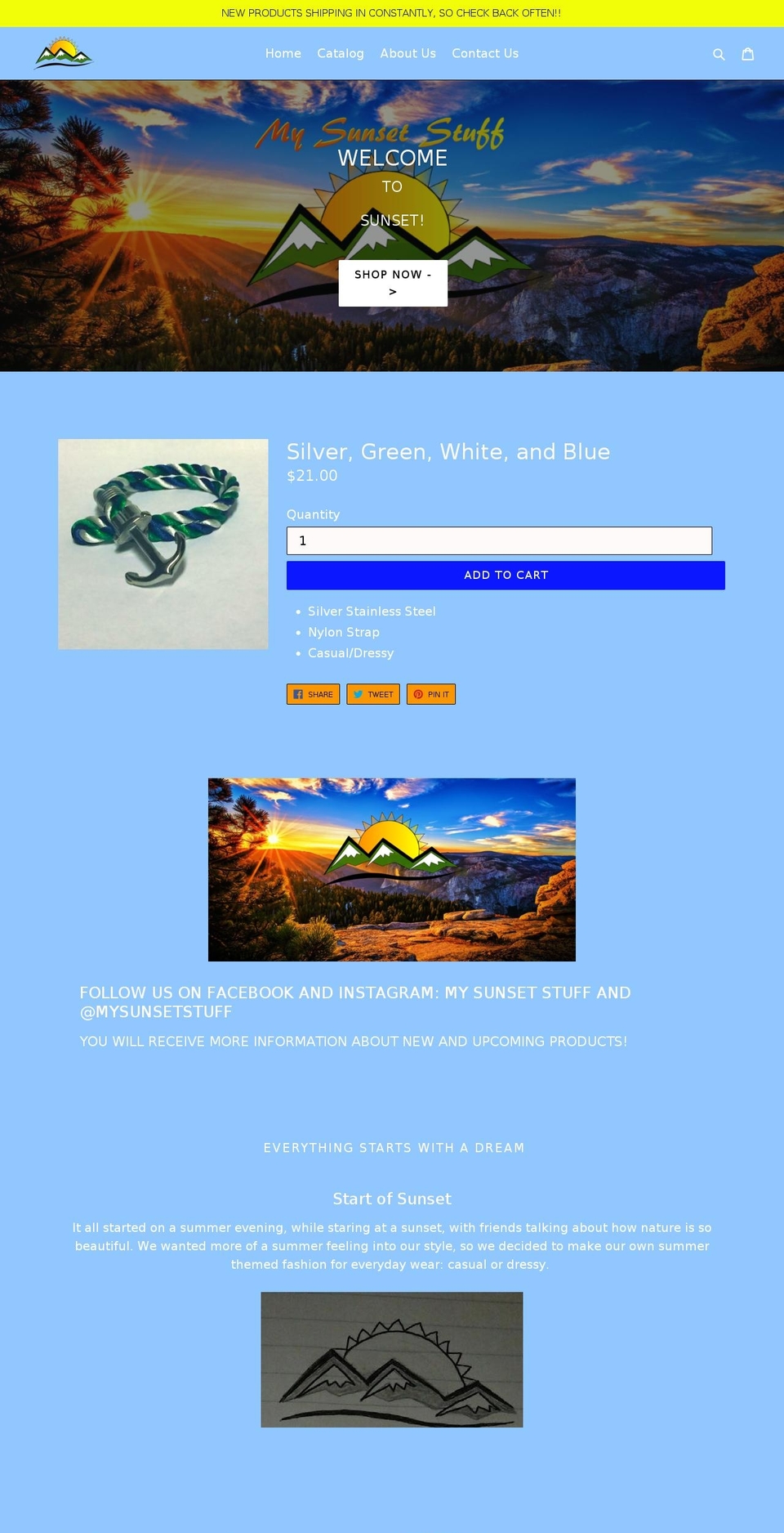 mysunsetstuff.com shopify website screenshot