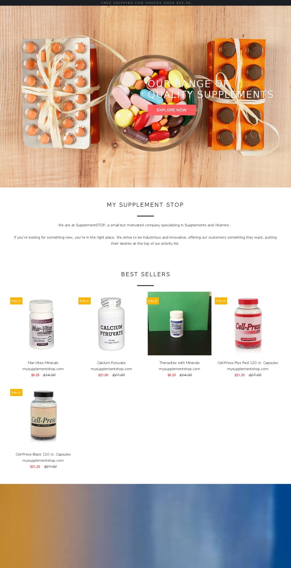 mysupplementstop.com shopify website screenshot