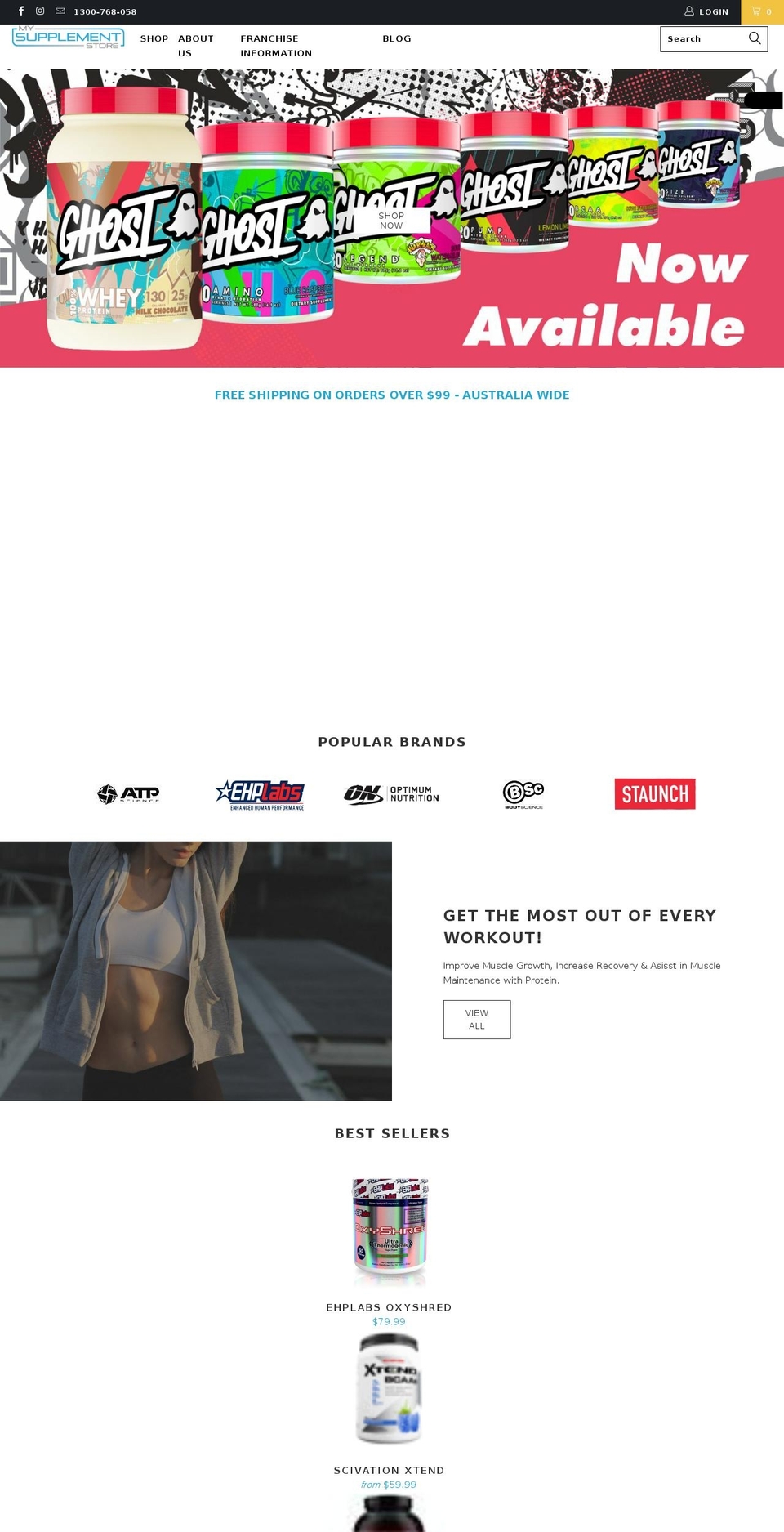 mysupplementstore.com.au shopify website screenshot