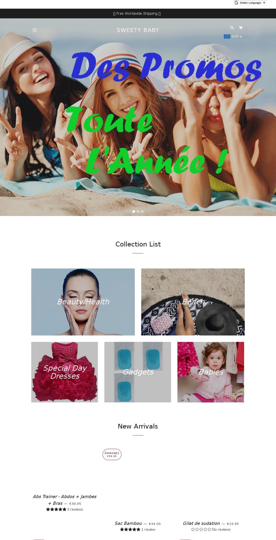 mysweet-baby.com — Shopify storefront screenshot