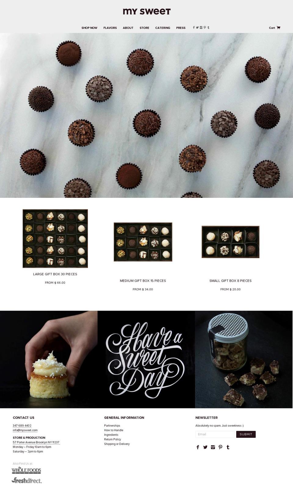 mysweet.com shopify website screenshot