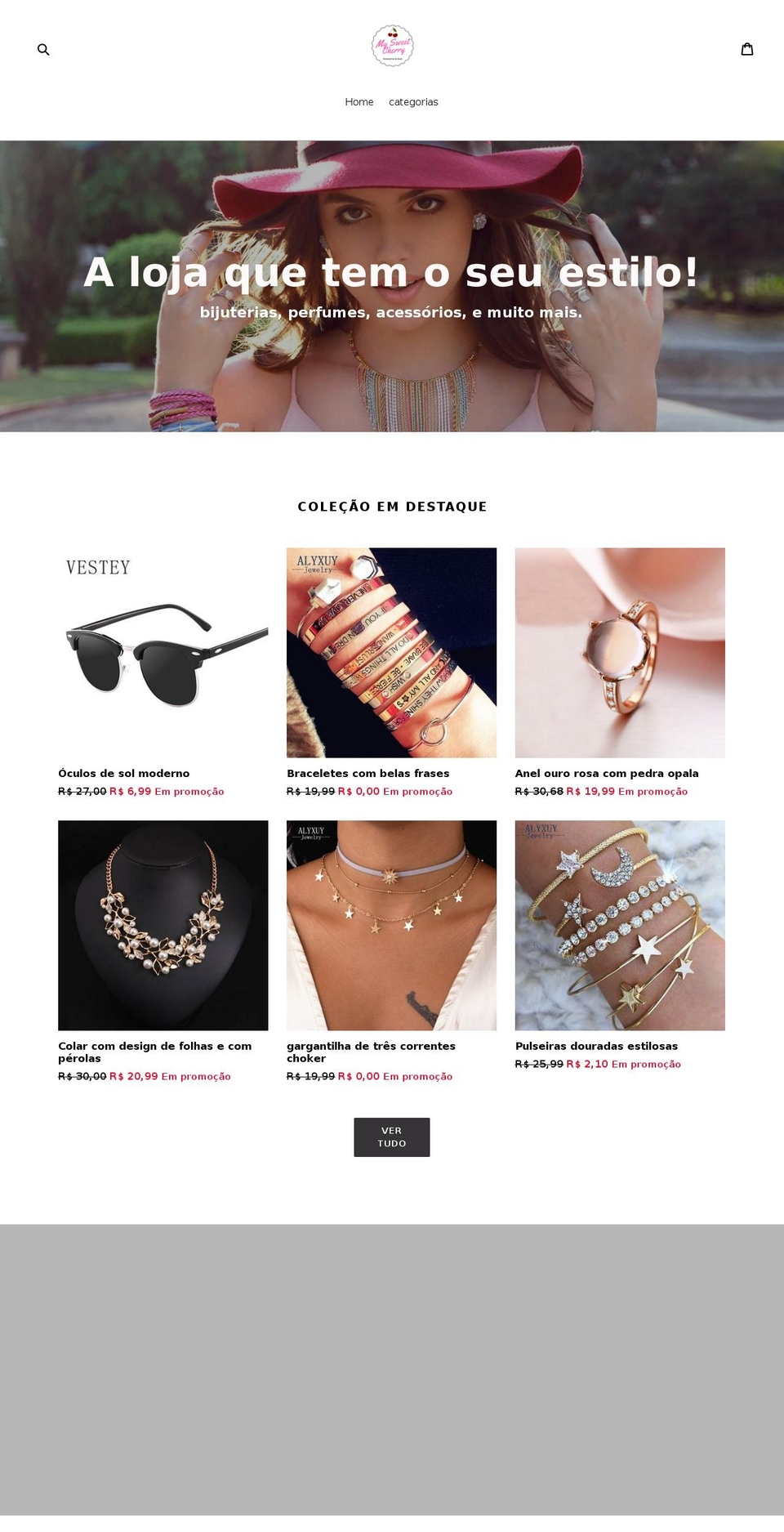 mysweetcherry.com — Shopify storefront screenshot