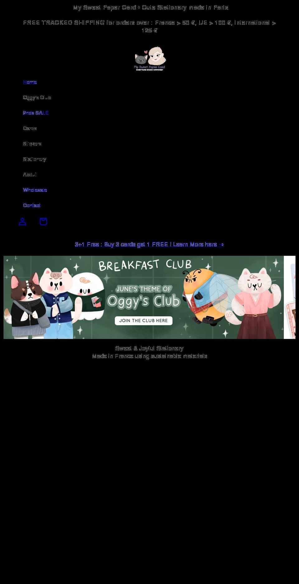mysweetpapercard.com shopify website screenshot