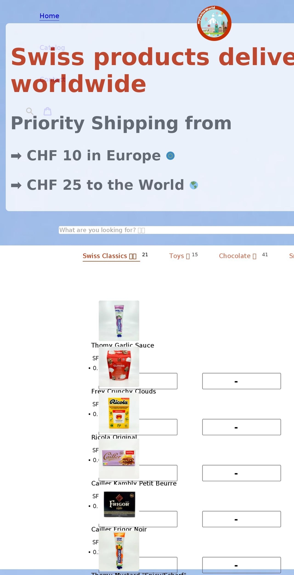 myswissworld.ch shopify website screenshot
